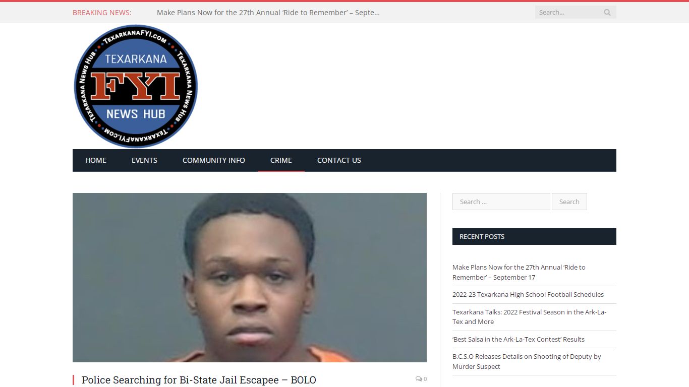 Police Searching for Bi-State Jail Escapee - BOLO ...
